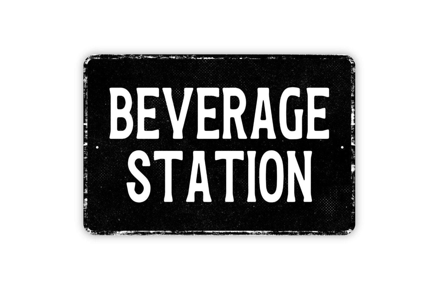 Beverage Station Sign - Metal Sign Wall Art - Vinyl Sticker Decal