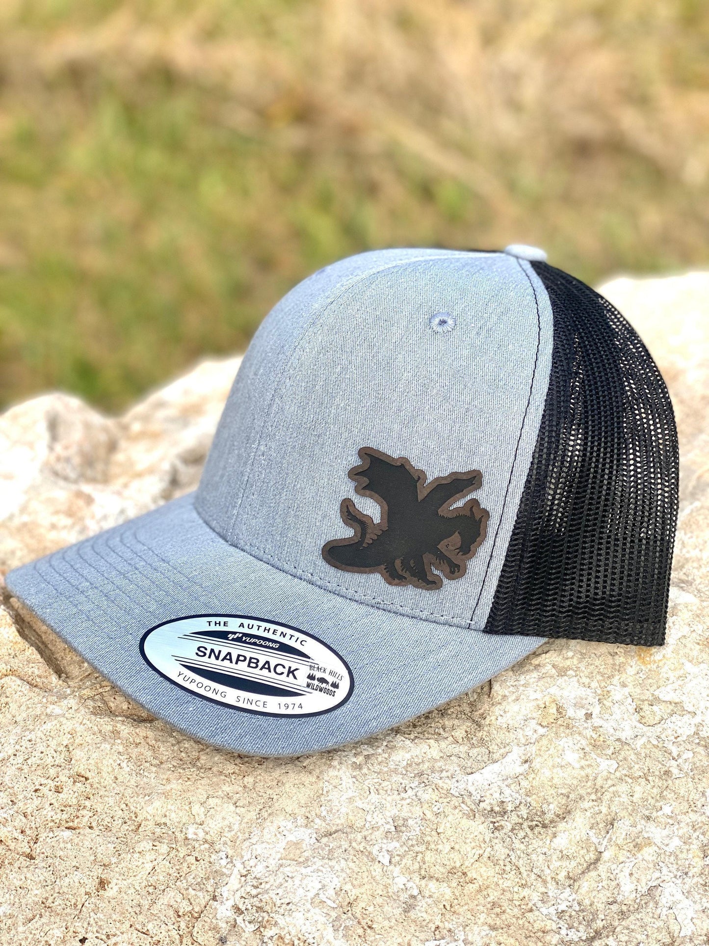 Dragon Hat – Snapback Cap with Fierce Dragon Design, Fantasy Lover Gift, Mythical Creature Mesh Back Adventure Hat, Patch Trucker Hat