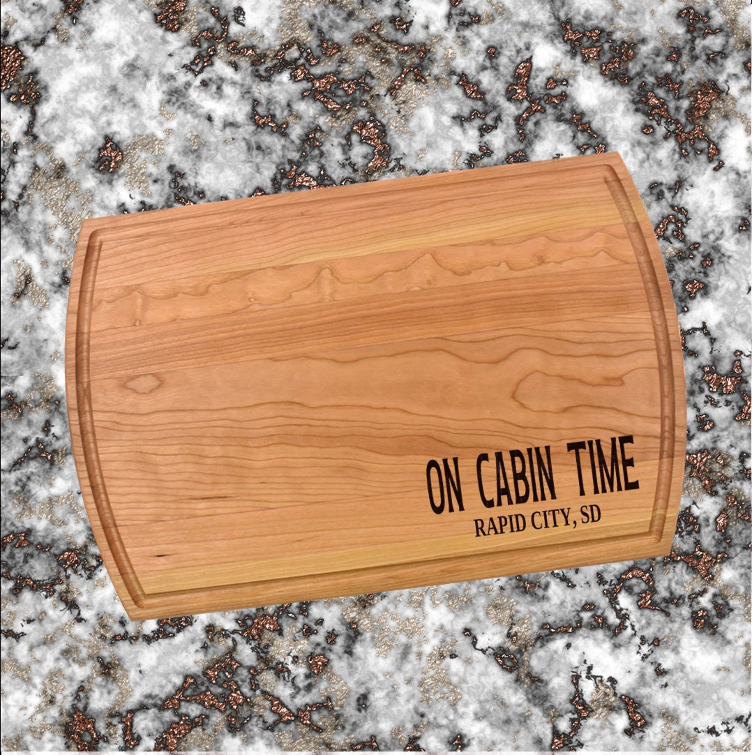 On Cabin Time Cutting Board | Cabin Life Charcuterie Board | Custom Serving Tray | Personalized Lakehouse Gift | Wedding Anniversary Gift
