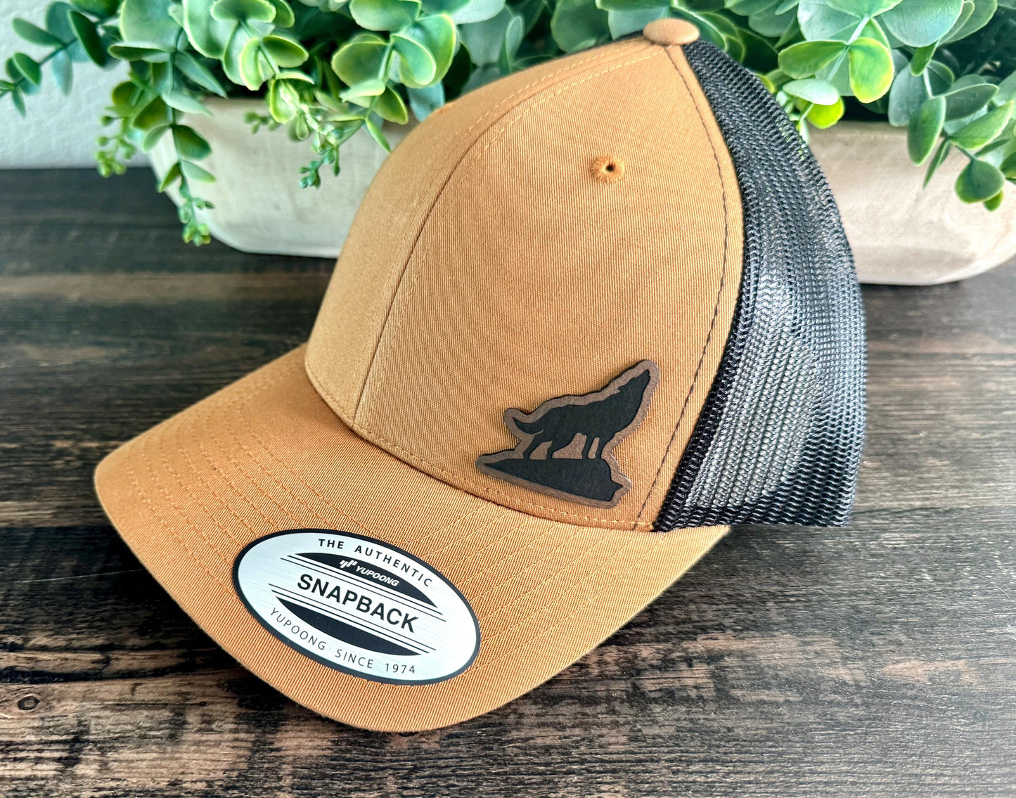 Wolf Howling Hat β Snapback Trucker Cap β Wilderness Animal Hat β Outdoorsman Gift β Howling Wolf Design β Yupoong Mesh Hat