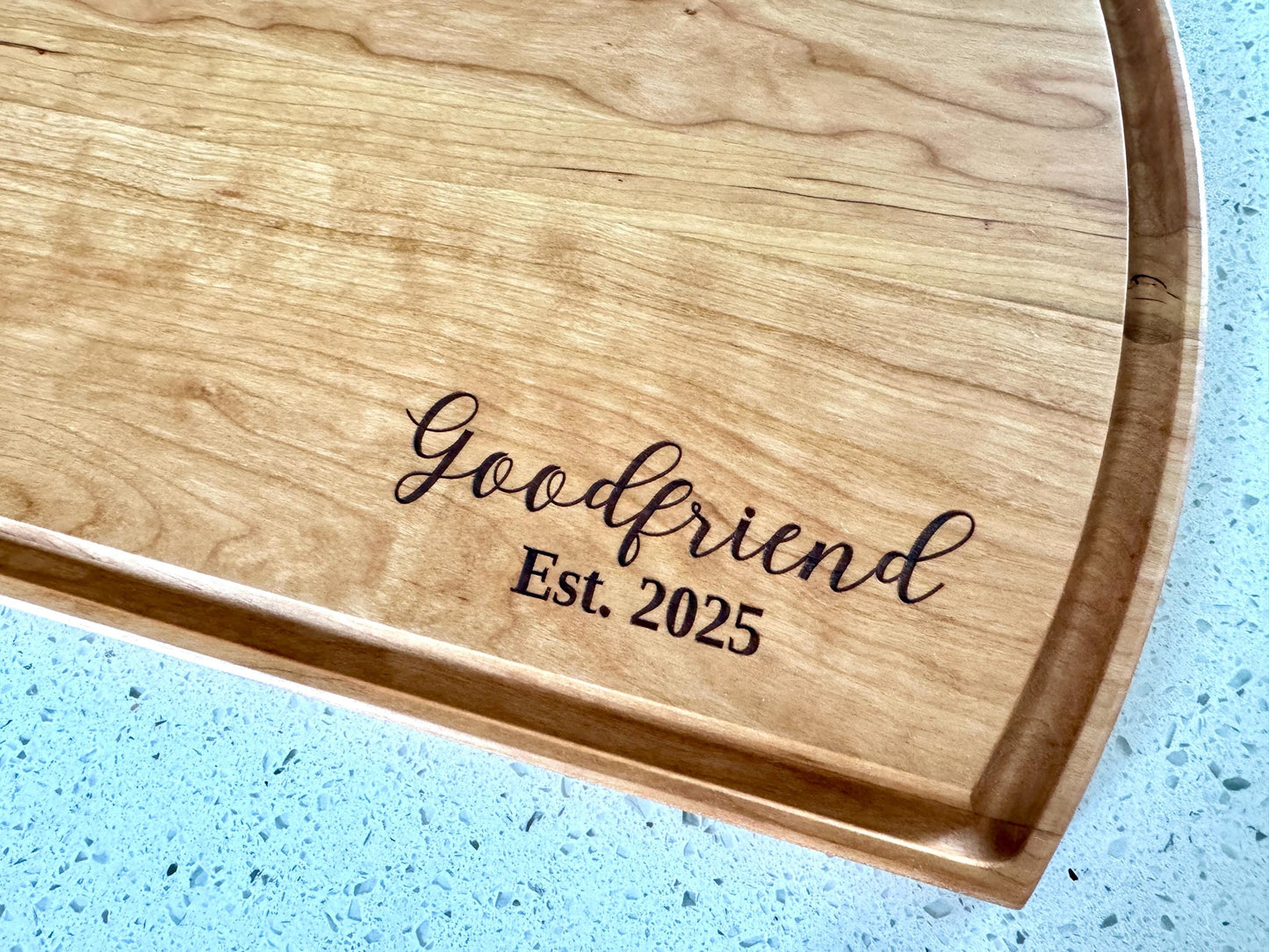 Personalized Cutting Board with Last Name & Established Date Script Font – Custom Wedding Gift, Engraved Kitchen Decor - Charcuterie Board