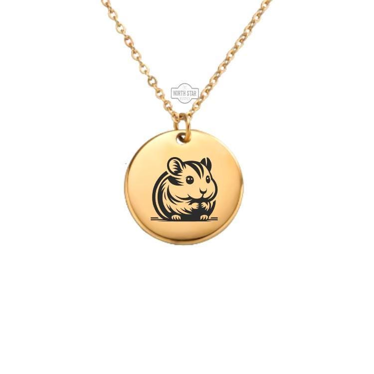 Hamster Necklace or Keychain – Small Pet Lover Gift for Her or Him, Personalized Cute Animal Jewelry in Gold or Silver