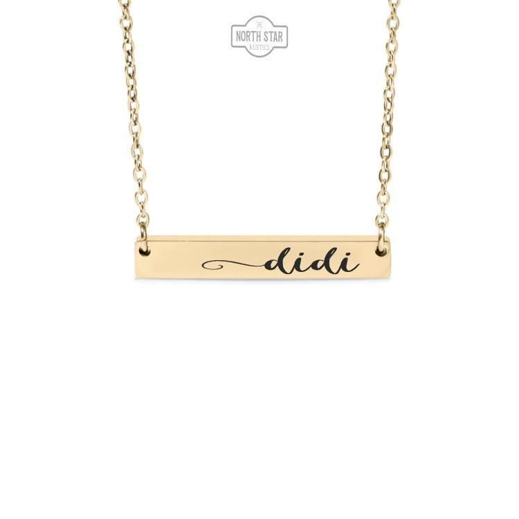 Didi Bar Necklace or Keychain – Gift from Grandkids – Engraved Jewelry for Grandma or Aunt – Simple and Sweet Keepsake