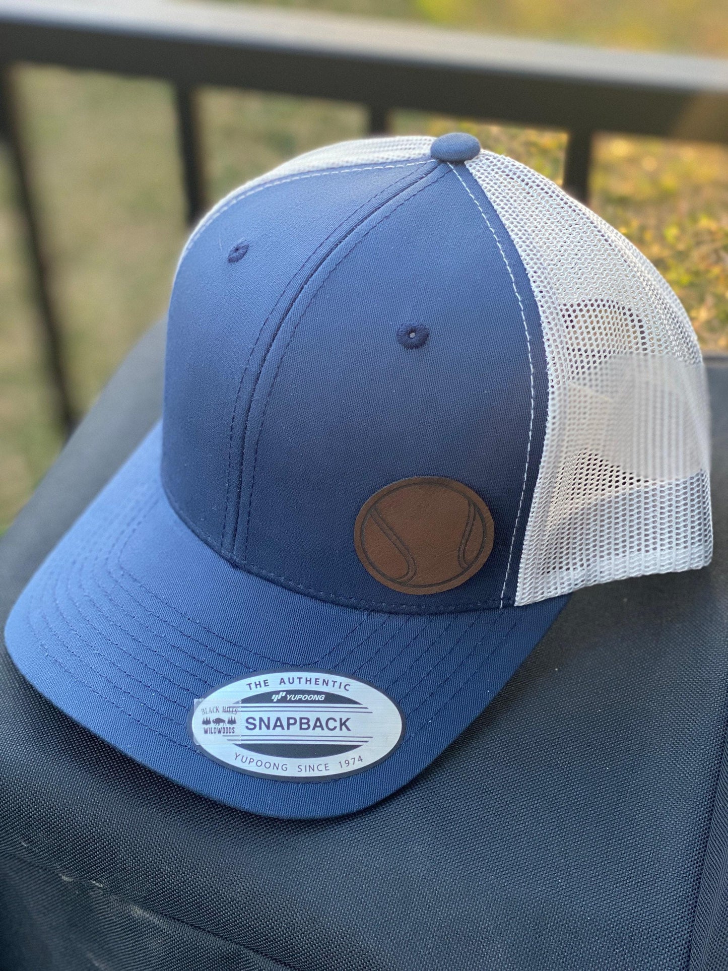 Tennis Ball Hat β Snapback Trucker Hat with Leatherette Patch β Tennis Player Gift β Sports Hat for Men & Women β Tennis Coach Cap