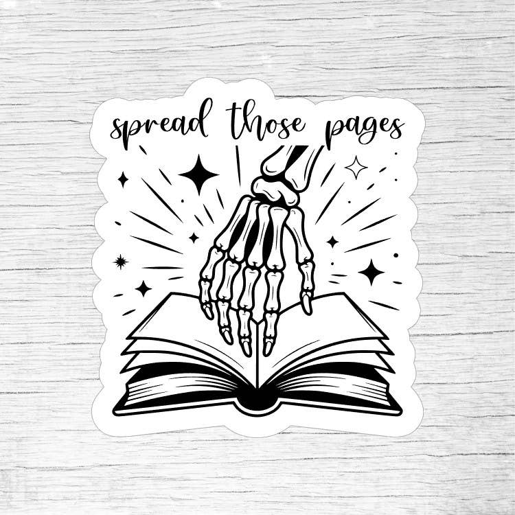Spread Those Pages – Spicy Smut Reader Skeleton Book Sticker