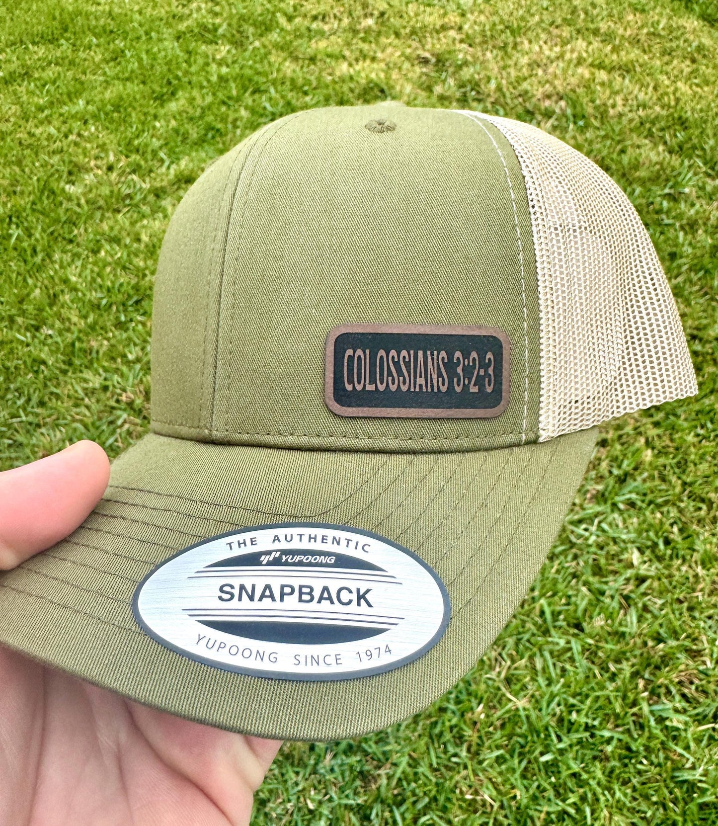 Colossians 3:2-3 Hat – Bible Verse Snapback Trucker Cap, Christian Gift, Set Your Mind on Things Above Scripture Hat