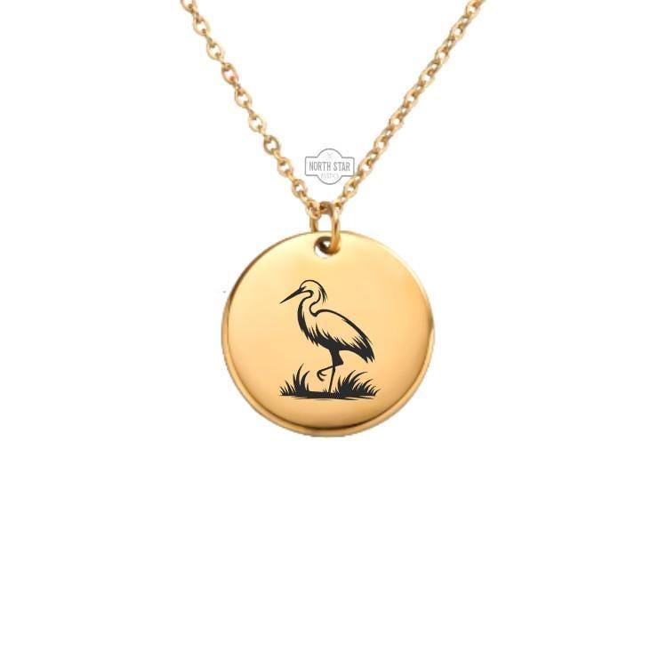 White Egret Necklace or Keychain β Personalized Bird Lover Gift in Gold or Silver, Elegant Water Bird Charm for Her or Him
