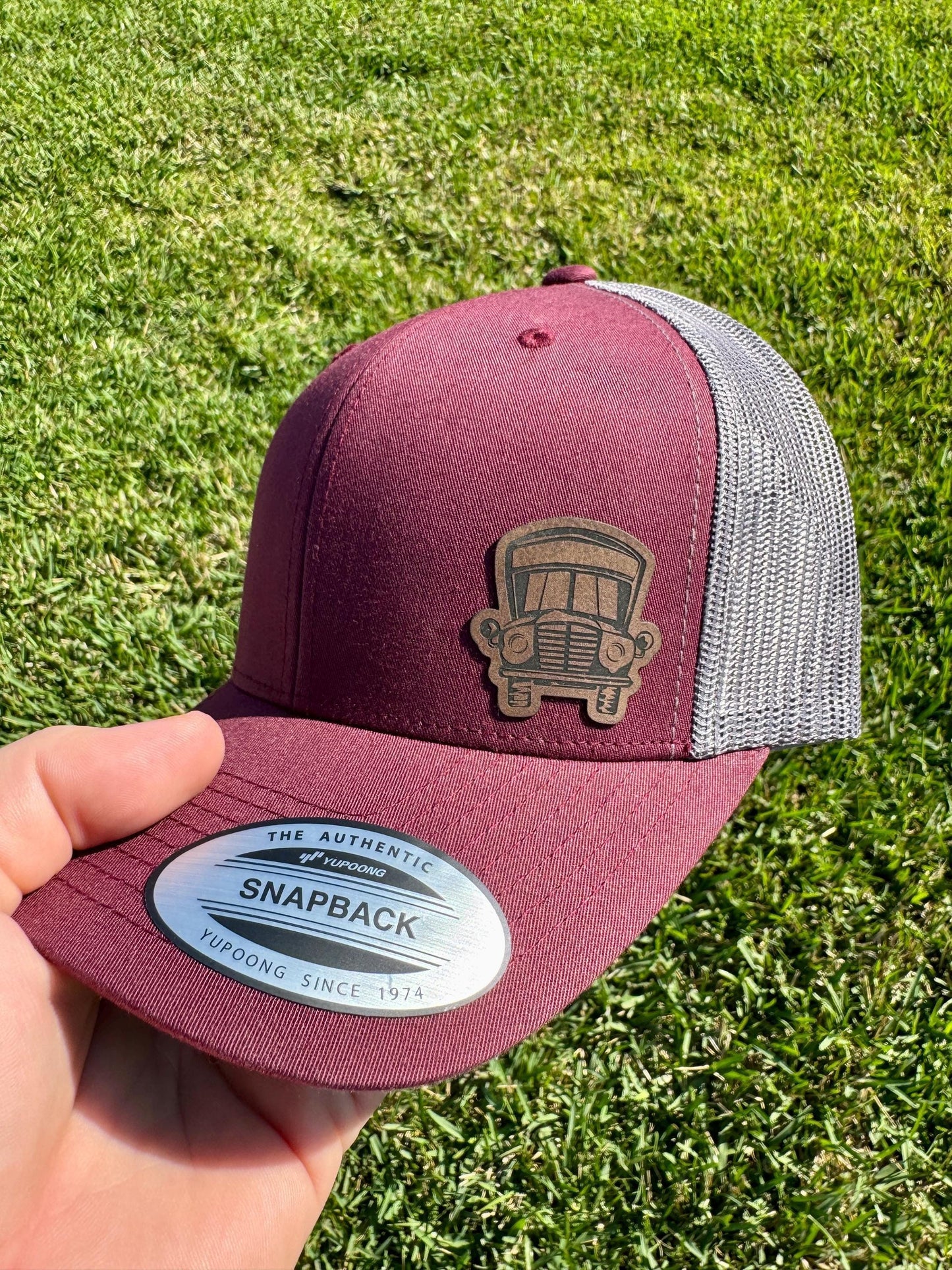 School Bus Hat β Snapback Trucker Hat with Patch β Bus Driver Gift β Yellow School Bus Cap β Transportation Hat β Gift for Him or Her