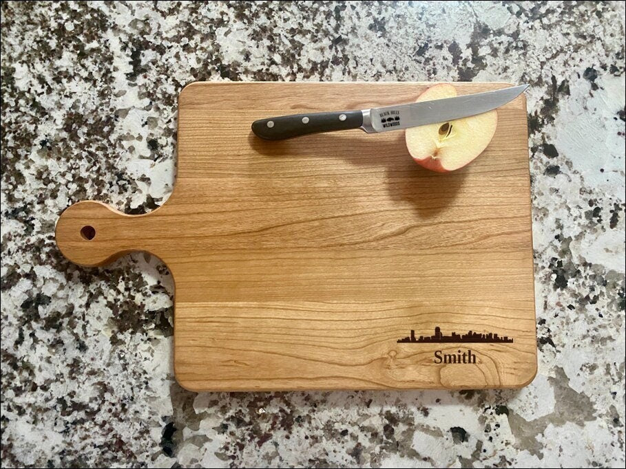 Boston Cutting Board | Boston Skyline Charcuterie Board | Custom Serving Tray | Personalized Cityscape Gift | City State Gift