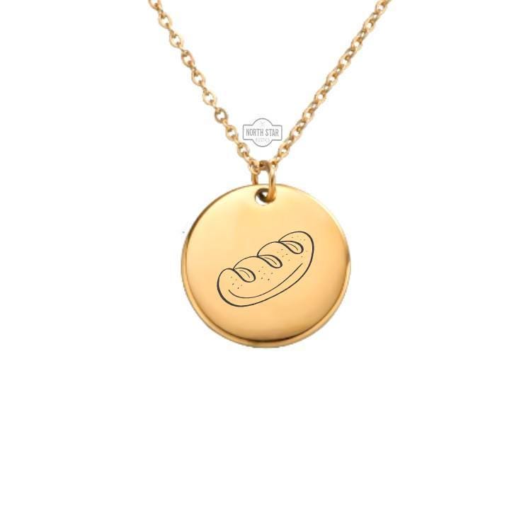 Bread Necklace or Keychain – Cute Loaf Pendant Gift for Bakers or Bread Lovers, Personalized Food Jewelry in Gold or Silver