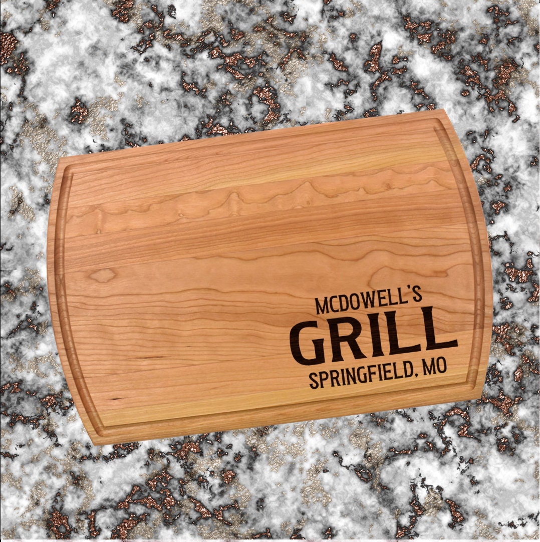 Personalized Grill Cutting Board | Cookout BBQ Party Charcuterie Board | Custom Serving Tray | Personalized Grilling Gift
