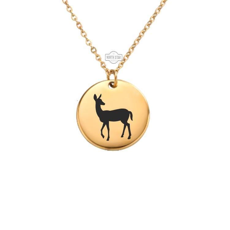 Doe Deer Necklace or Keychain β Personalized Woodland or Nature Gift in Gold or Silver, Sweet Forest Animal Charm for Her or Him