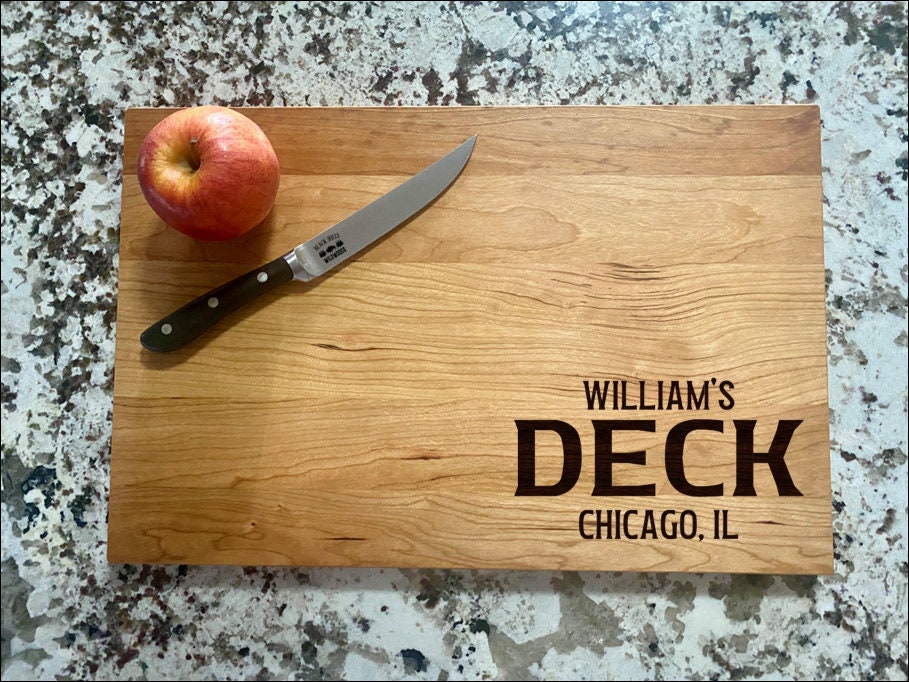 Personalized Deck Cutting Board | Backyard Grill Party Charcuterie Board | Custom Serving Tray | Personalized Patio Deck Gift