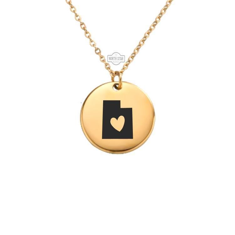 Utah State Necklace – Gold or Silver Outline Charm – Personalized Gift for Locals & Travelers – Dainty Jewelry – Keychain Available