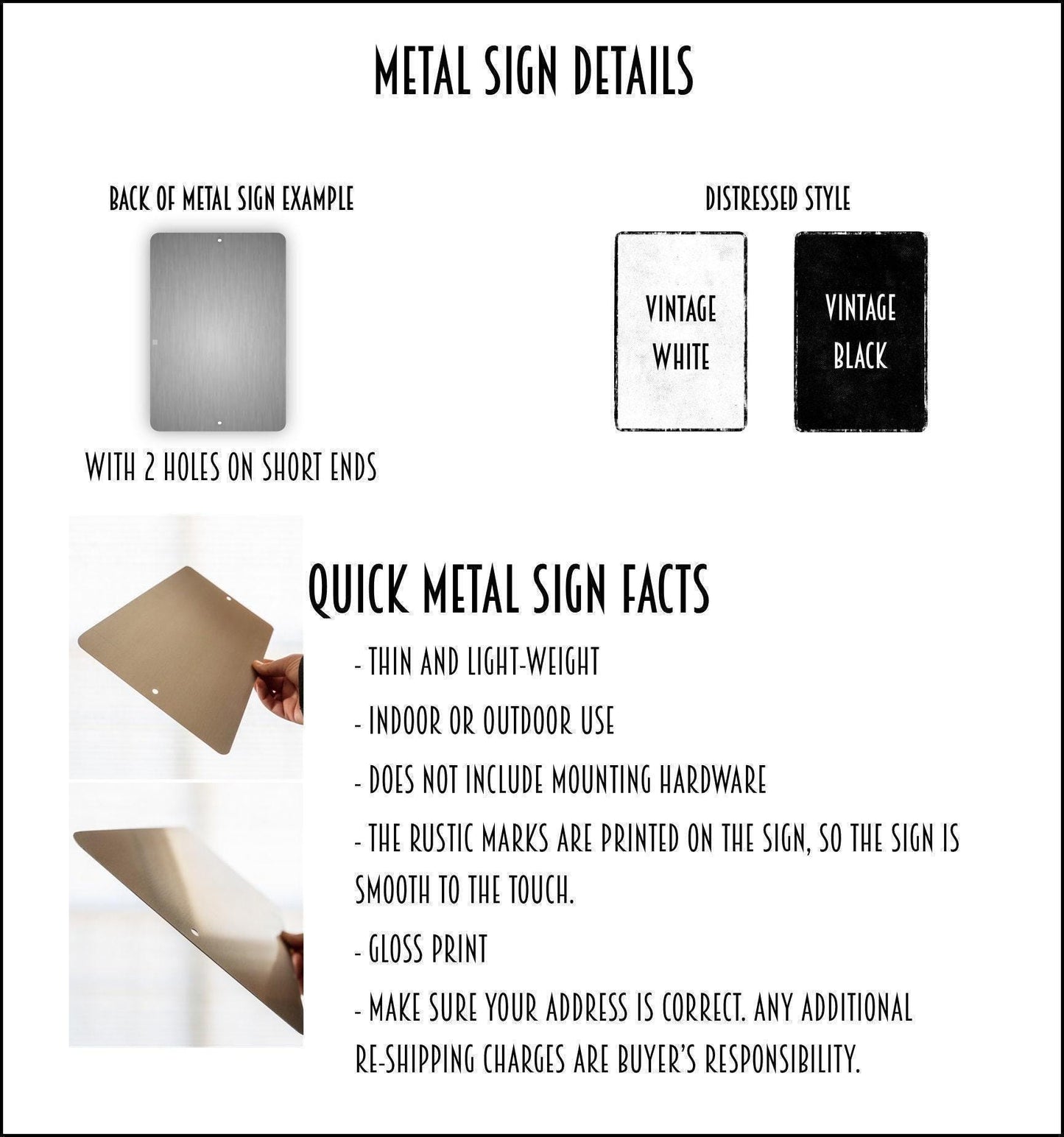Please Leave Deliveries at Back Door Sign – Distressed Metal Thank You Sign for Porch, Gate, or Entryway, Package Drop-Off Notice
