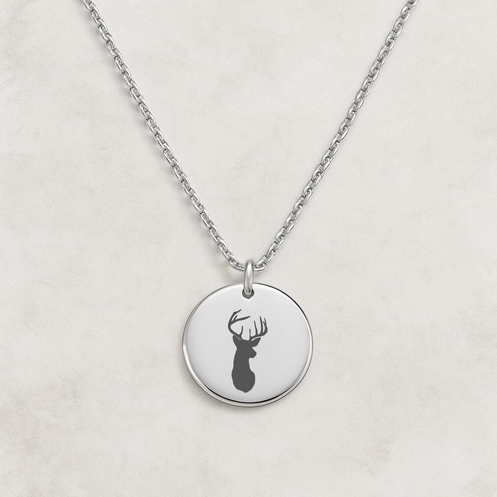 Buck Head Keychain – Stainless Steel Deer Charm – Personalized Hunter Gift for Him or Her – Matching Necklace Available – Outdoor Gift