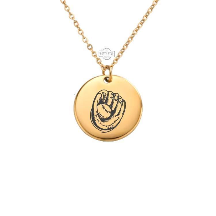 Baseball Glove Necklace – Gold or Silver Charm – Personalized Gift for Player, Coach, or Parent – Dainty Jewelry – Keychain Available
