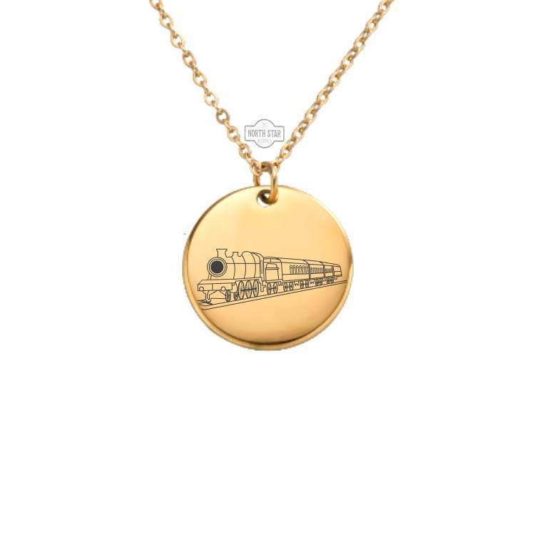 Train Necklace – Gold or Silver Locomotive Charm – Personalized Gift for Train Lovers or Kids – Dainty Jewelry – Keychain Available