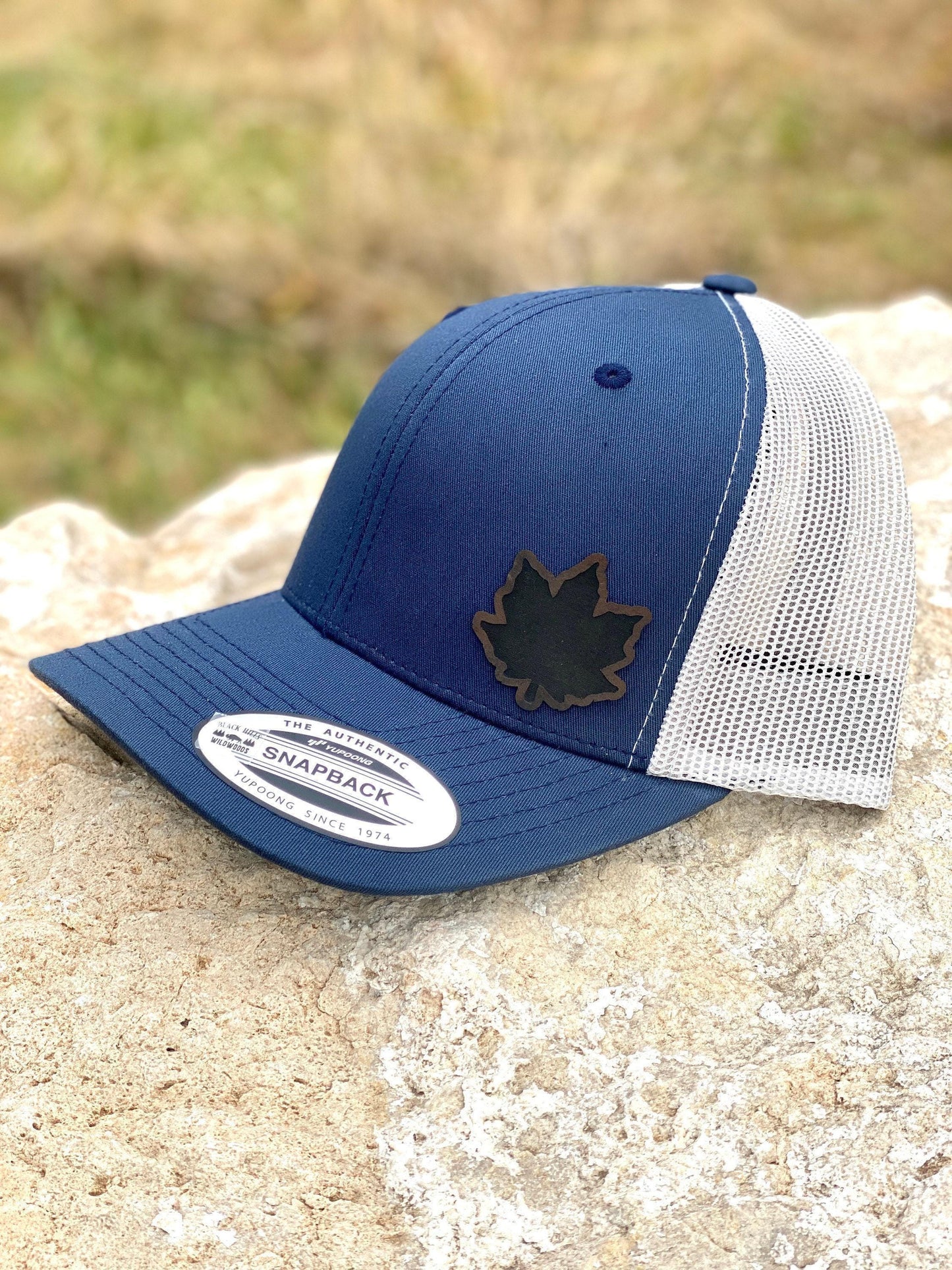Maple Leaf Hat Snapback Trucker – Engraved Patch Cap for Nature Lovers, Canada Pride, Fall Season Style, Outdoor Gift