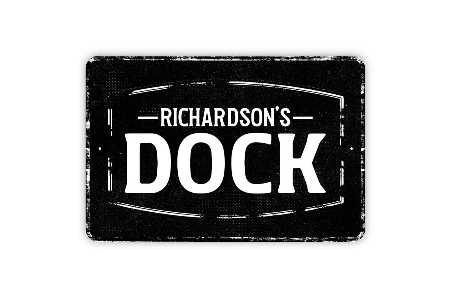 Personalized Dock Sign - Boat Dock Lake River Ocean Personalized Metal Wall Art - Custom Name Sign