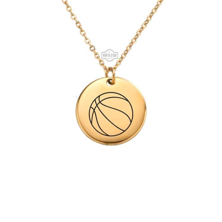 Basketball Necklace – Gold or Silver Sports Charm – Personalized Jewelry – Player or Coach Gift – Game Day – Keychain Option Available