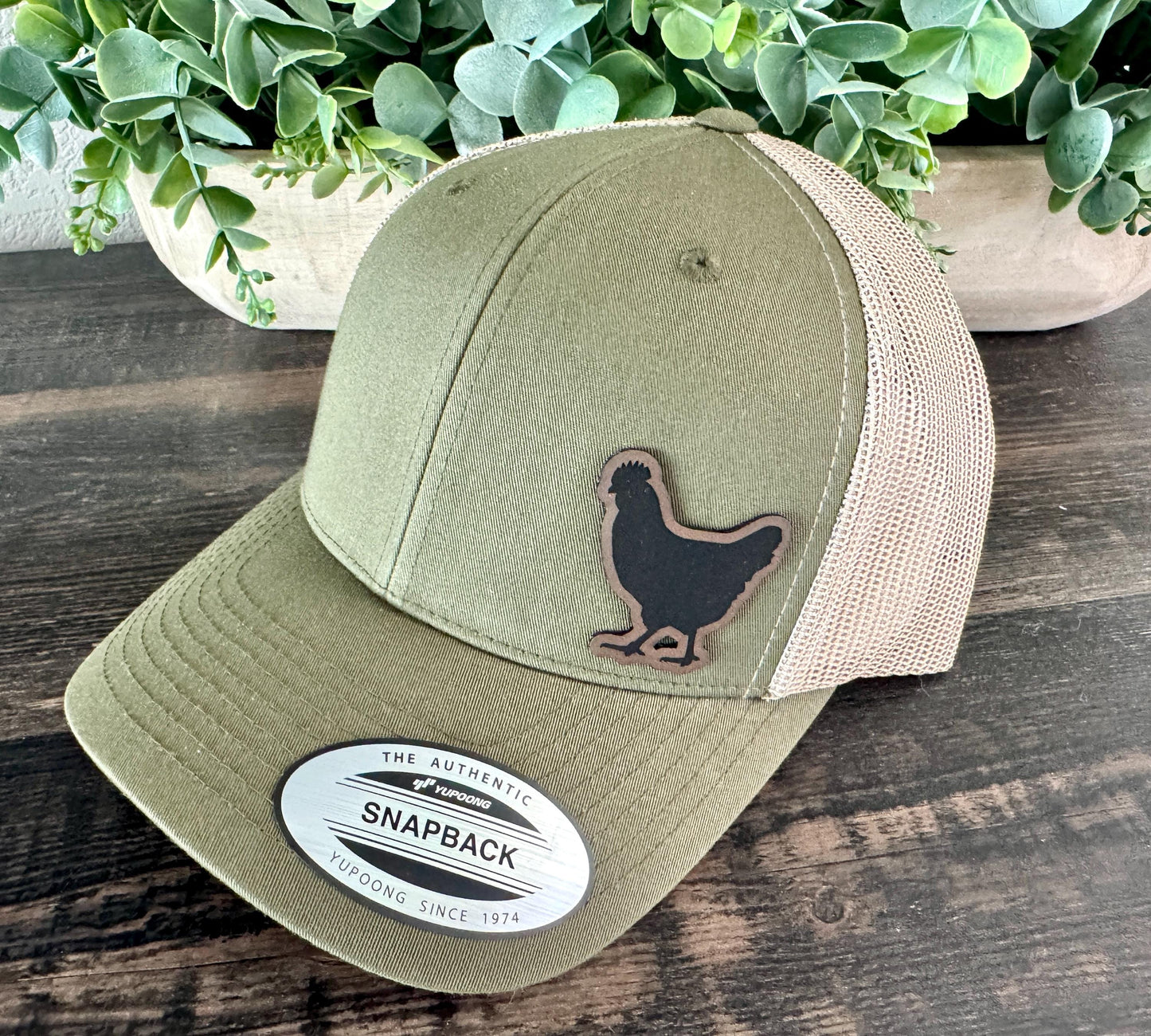 Chicken Hat – Trucker or Snapback Cap with Chicken Design – Funny Farm Hat for Chicken Lovers, Homesteaders & Backyard Farmers Fresh Eggs