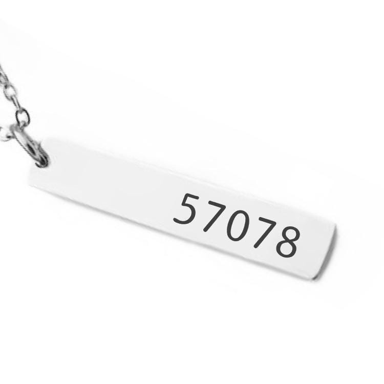 Zip Code Bar Necklace or Keychain – Custom Engraved Location Jewelry – Hometown or Long Distance Gift – Minimalist Bar Design
