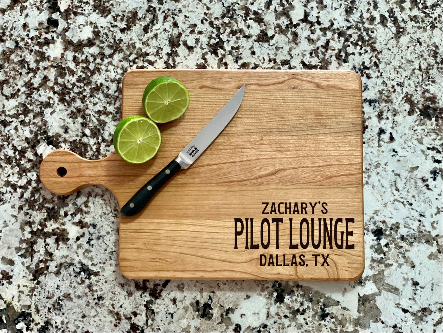 Personalized Pilot Lounge Cutting Board | Airplane Pilot Charcuterie Board | Custom Last Name Serving Tray | Personalized Pilot Gift