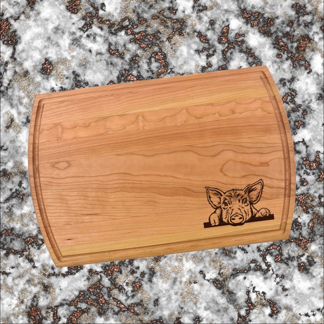 Pig Cutting Board | Swine Farm Charcuterie Board | Custom Serving Tray | Personalized Ranch Farmer Gift | Party Tray Gift
