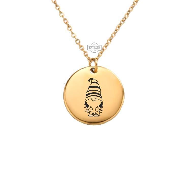 Garden Gnome Necklace or Keychain β Personalized Whimsical Gift in Gold or Silver, Cute Gnome Charm for Gardeners or Fantasy Lovers