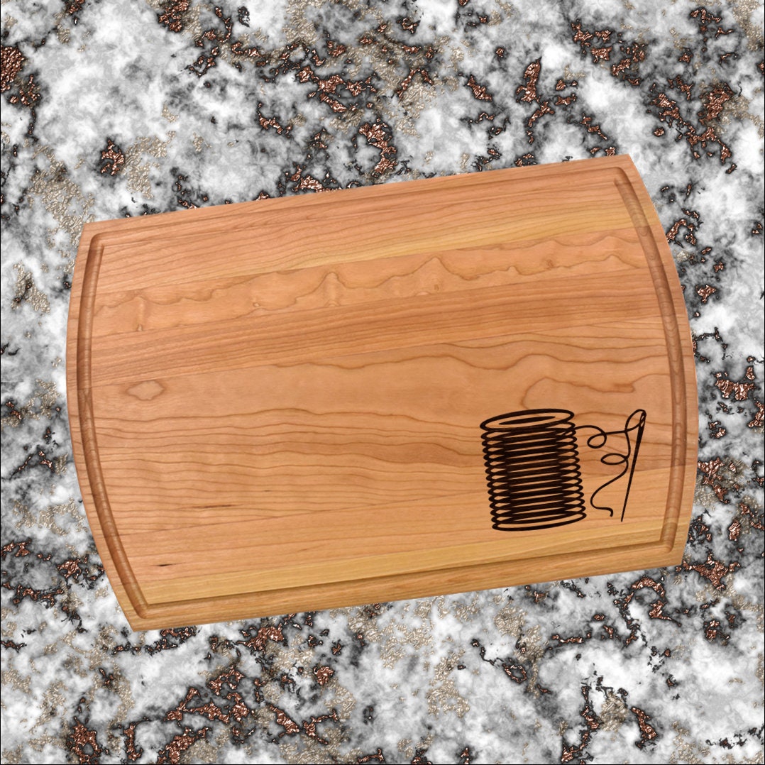 Sewing Thread Needle Cutting Board | Charcuterie Board | Custom Serving Tray | Personalized Seamstress Gift | Wedding Anniversary