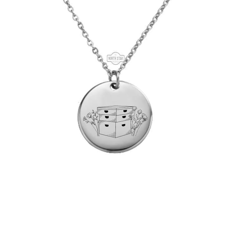 Beehive Necklace or Keychain β Personalized Bee Lover or Nature Gift in Gold or Silver, Hive Charm for Her or Him - Beekeeper Gift