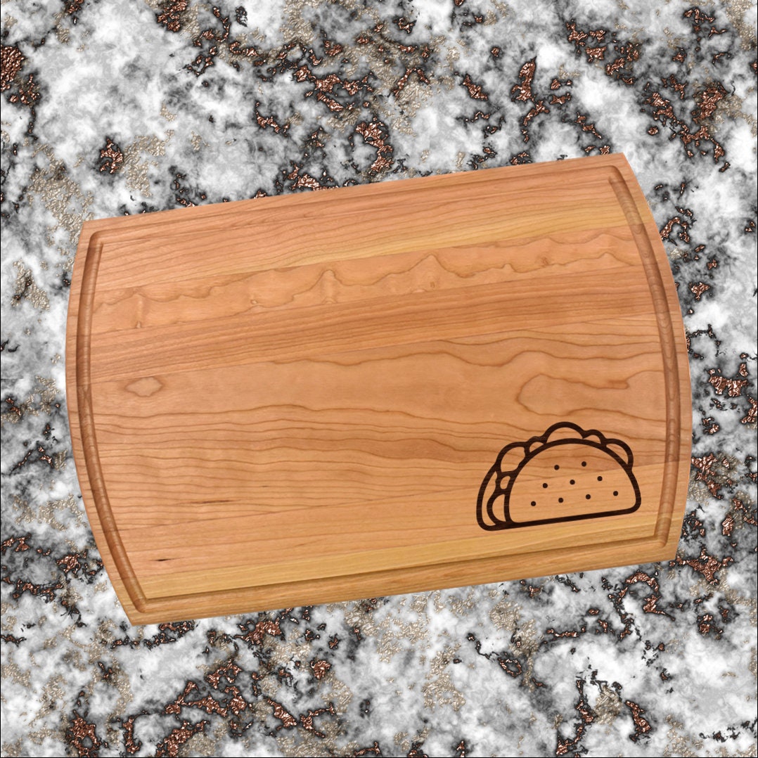 Taco Engraved Cutting Board – Funny Kitchen Gift for Taco Lovers, Personalized Charcuterie Board, Taco Tuesday Serving Board, Mexican Food