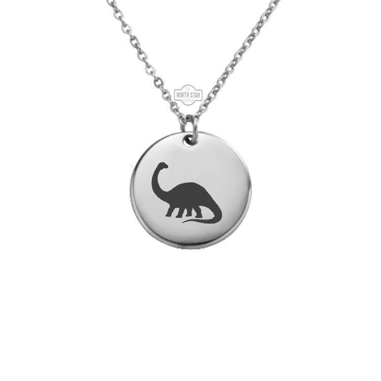 Brontosaurus Necklace or Keychain β Dinosaur Pendant Gift for Her or Him, Personalized Dino Jewelry in Gold or Silver