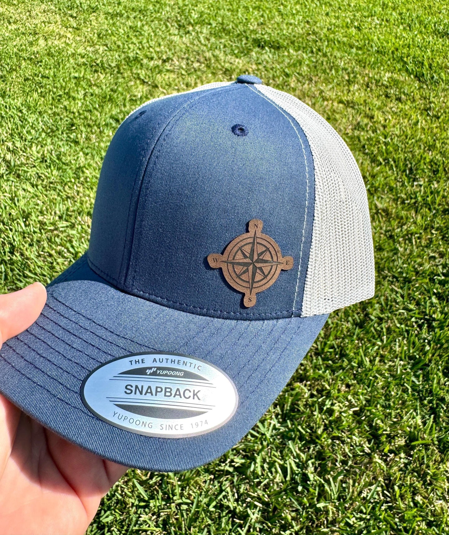 Nautical Compass Trucker Hat – Snapback Cap for Sailors, Boaters & Adventurers, Rustic Ocean Lover Gift
