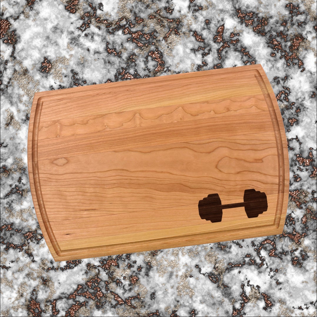 Barbell Weight Lifting Cutting Board | Bodybuilding Charcuterie Board | Custom Serving Tray | Personalized Housewarming Closing Gift