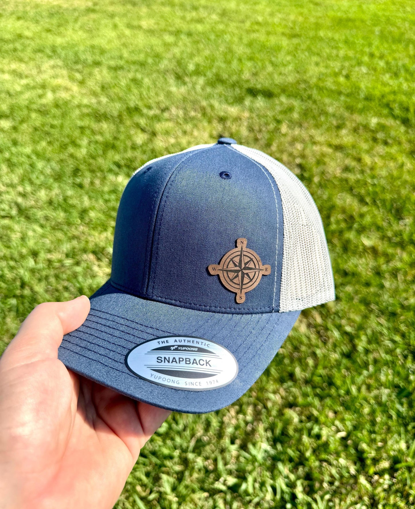 Nautical Compass Trucker Hat – Snapback Cap for Sailors, Boaters & Adventurers, Rustic Ocean Lover Gift