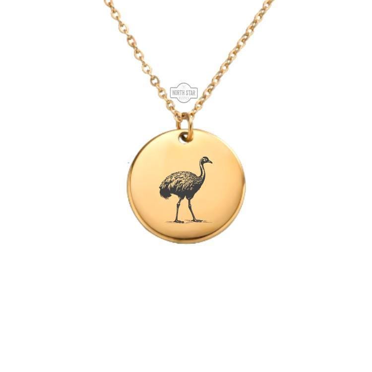 Ostrich Necklace or Keychain β Bird Lover Gift for Her or Him, Personalized Animal Jewelry in Gold or Silver - Birdwatchers Gift
