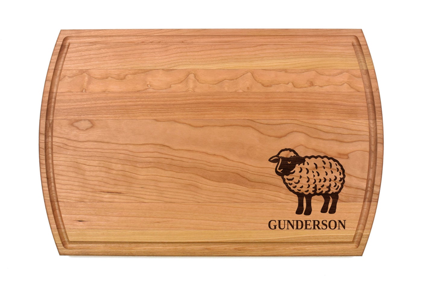 Sheep Engraved Cutting Board – Farm Animal Kitchen Decor, Rustic Charcuterie Board, Gift for Sheep Lovers, Country Style Board