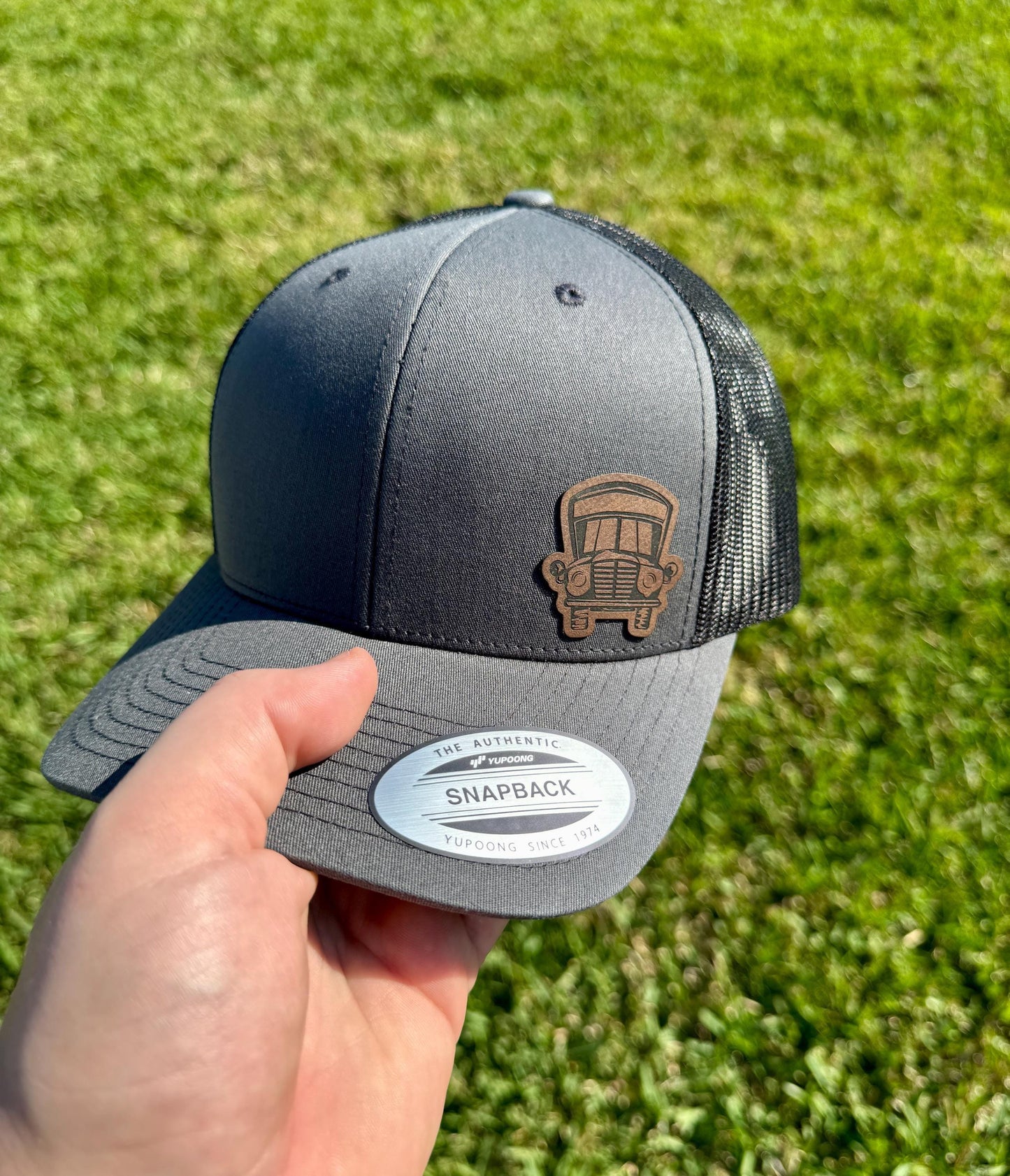 School Bus Hat β Snapback Trucker Hat with Patch β Bus Driver Gift β Yellow School Bus Cap β Transportation Hat β Gift for Him or Her
