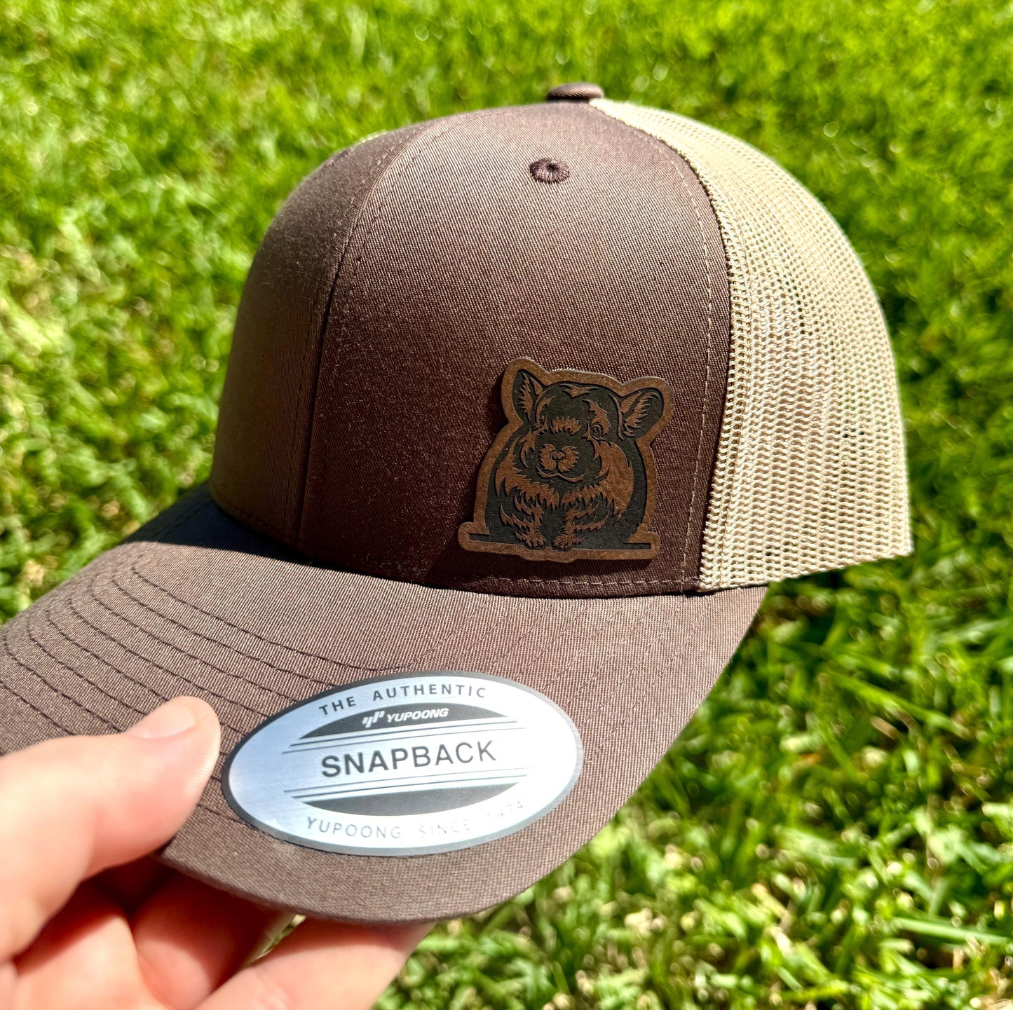 Chinchilla Trucker Hat – Engraved Snapback Cap, Cute Animal Hat, Pet Lover Gift, Small Rodent Patch Hat