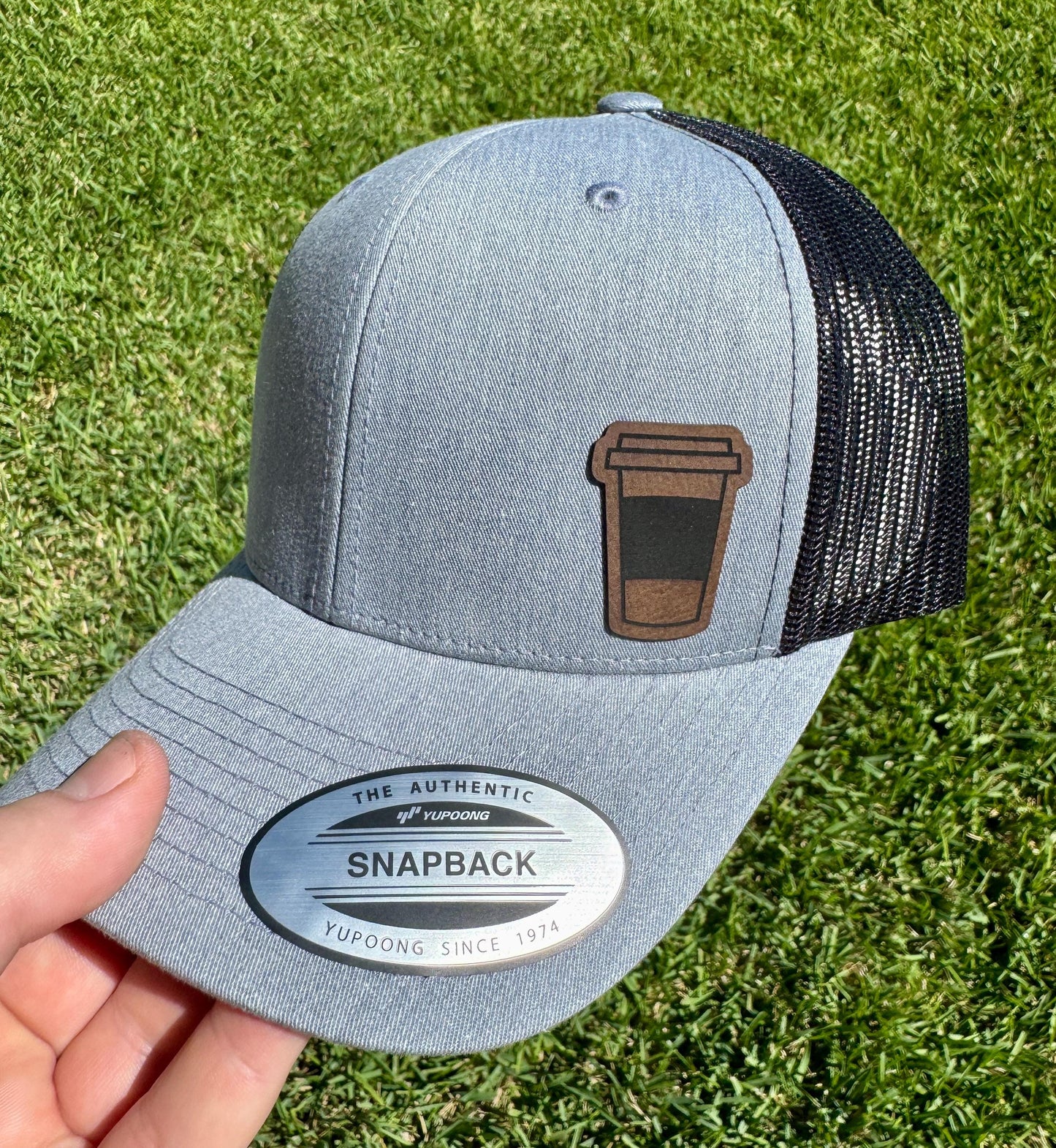 Coffee Cup Trucker Hat – Snapback Cap for Coffee Lovers, Baristas, & Caffeine Addicts, Rustic Coffee Lover Gift