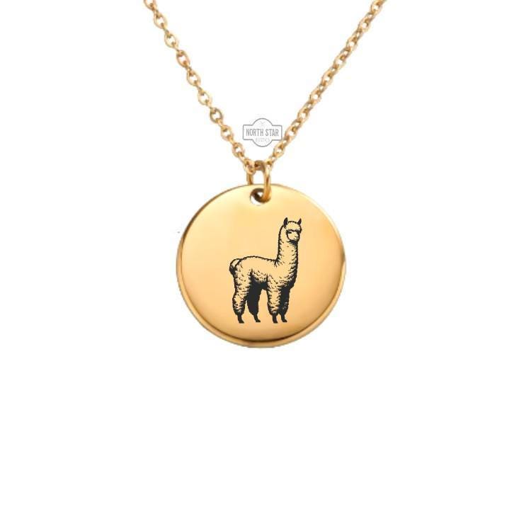 Alpaca Necklace – Gold or Silver Animal Charm – Personalized Farm Animal Jewelry – Cute Gift for Her – Keychain Option Available