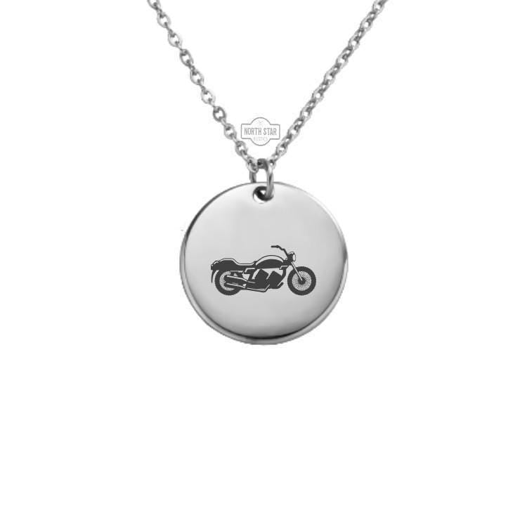 Motorcycle Necklace – Gold or Silver Bike Charm – Biker Gift for Him or Her – Personalized Pendant – Adventure Keychain Available
