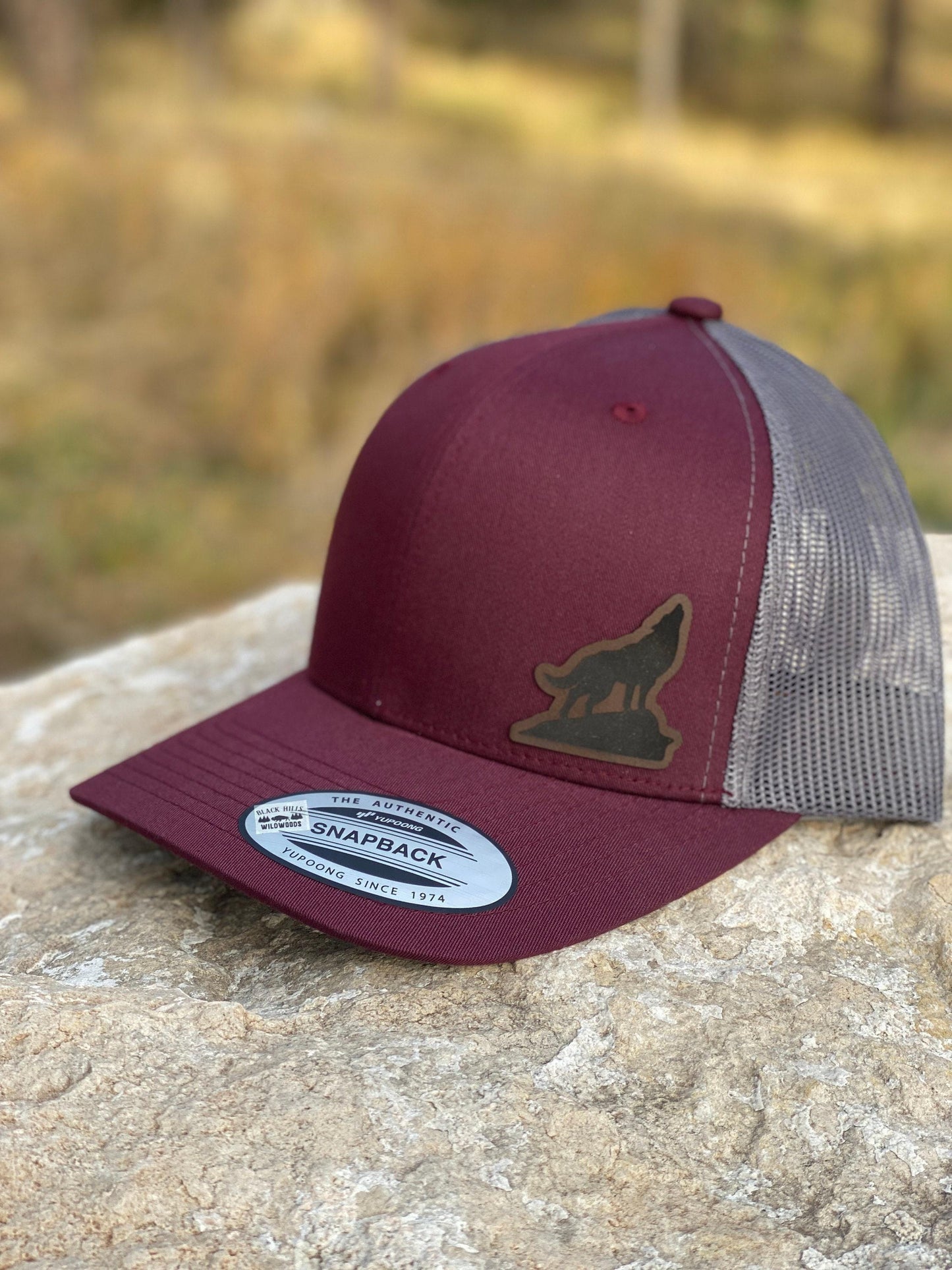 Wolf Howling Hat β Snapback Trucker Cap β Wilderness Animal Hat β Outdoorsman Gift β Howling Wolf Design β Yupoong Mesh Hat