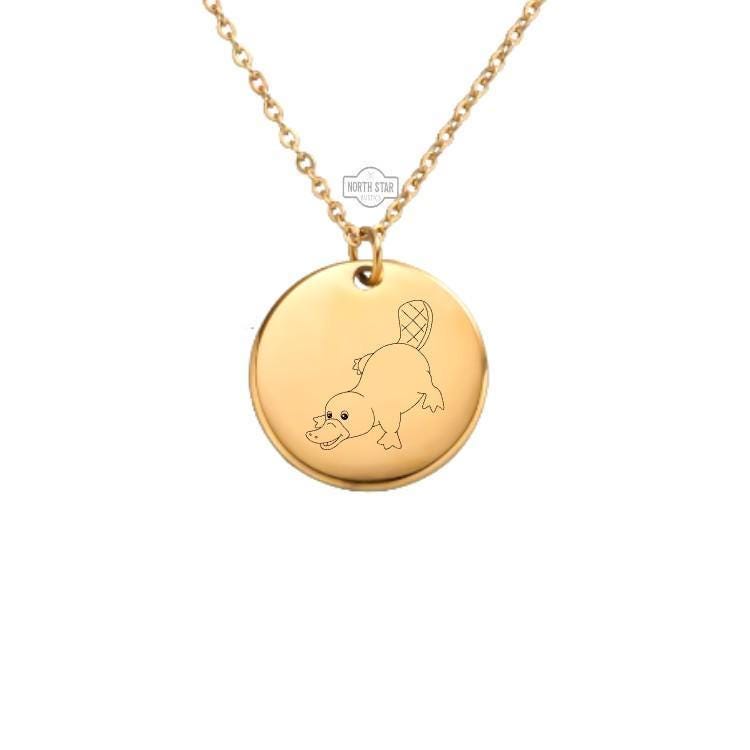 Platypus Necklace – Gold or Silver Animal Charm – Unique Wildlife Gift – Personalized Jewelry for Nature Lover – Keychain Available