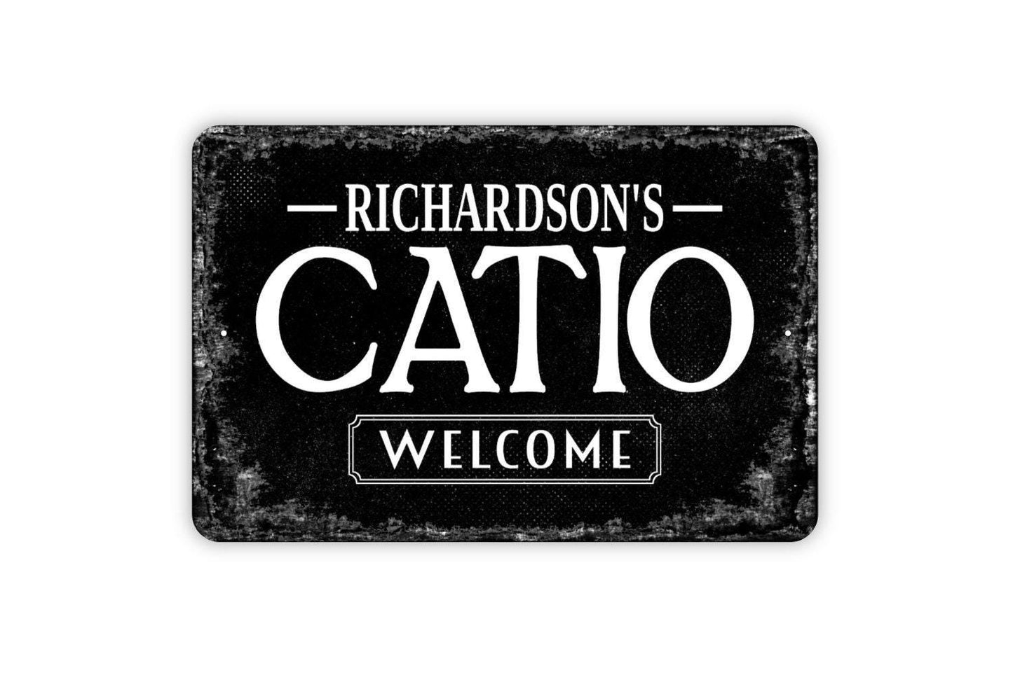 Catio Sign - Personalized Cat Kitten Metal Wall Art - Custom Name Sign