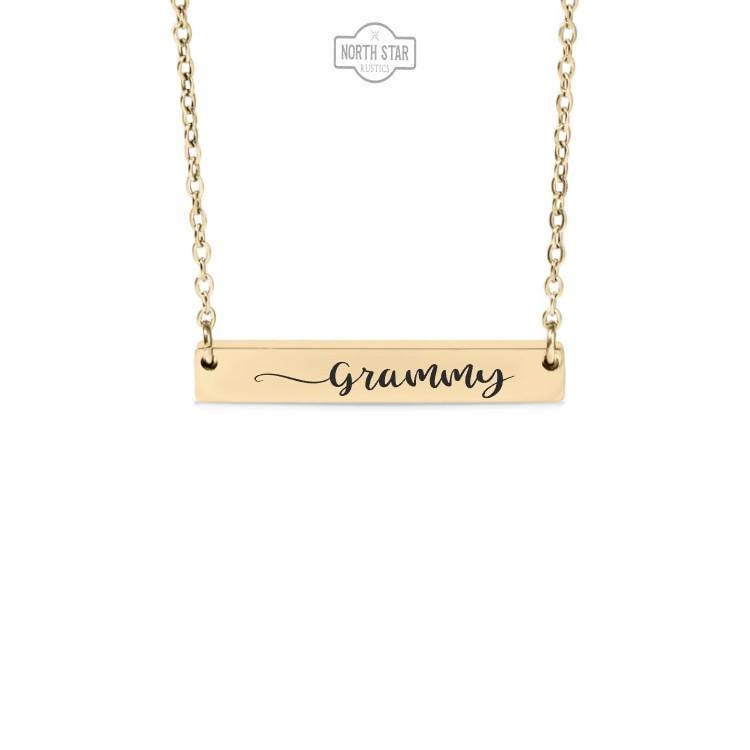 Grammy Bar Necklace or Keychain – Gift from Grandkids – Engraved Name Jewelry – Sweet Keepsake for Grandma or Grammy