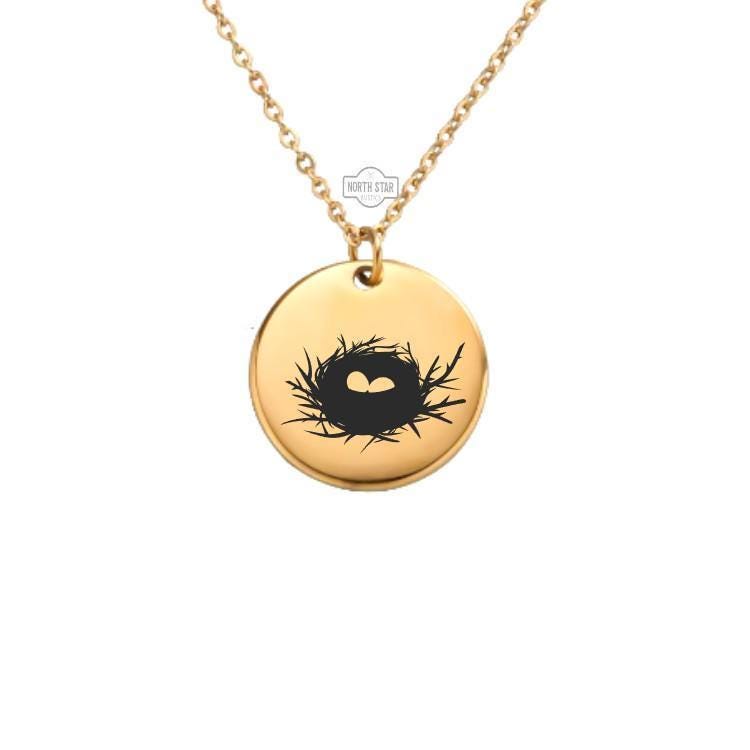 Bird Nest with Eggs Necklace or Keychain β Personalized Nature or Family Gift in Gold or Silver, Sweet Nest Charm for Her or Him
