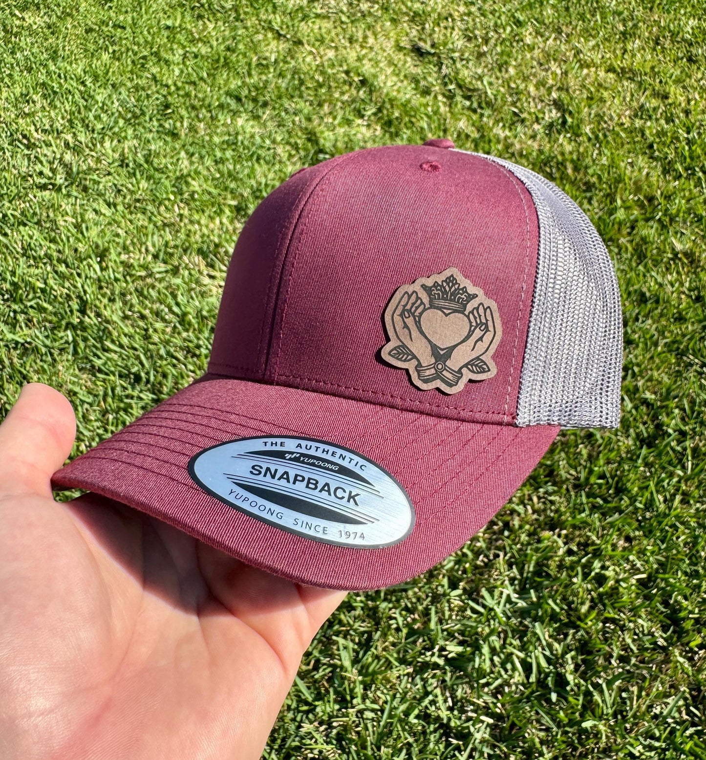 Claddagh Hat – Trucker or Snapback Cap with Irish Claddagh Symbol – Celtic Heart, Hands & Crown Heritage Pride and Love Loyalty Friendship
